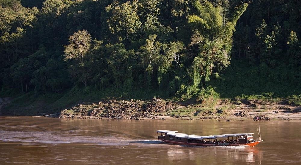 Laos Mekong Luangsay op de rivier