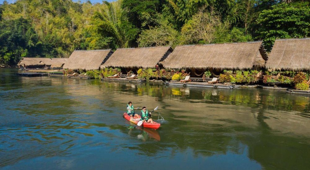 Thailand Vakantie River Kwai raft kayak