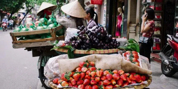 Vietnam Vakantie Hanoi straatverkoop Vietnam Vakantie Hanoi straatverkoop
